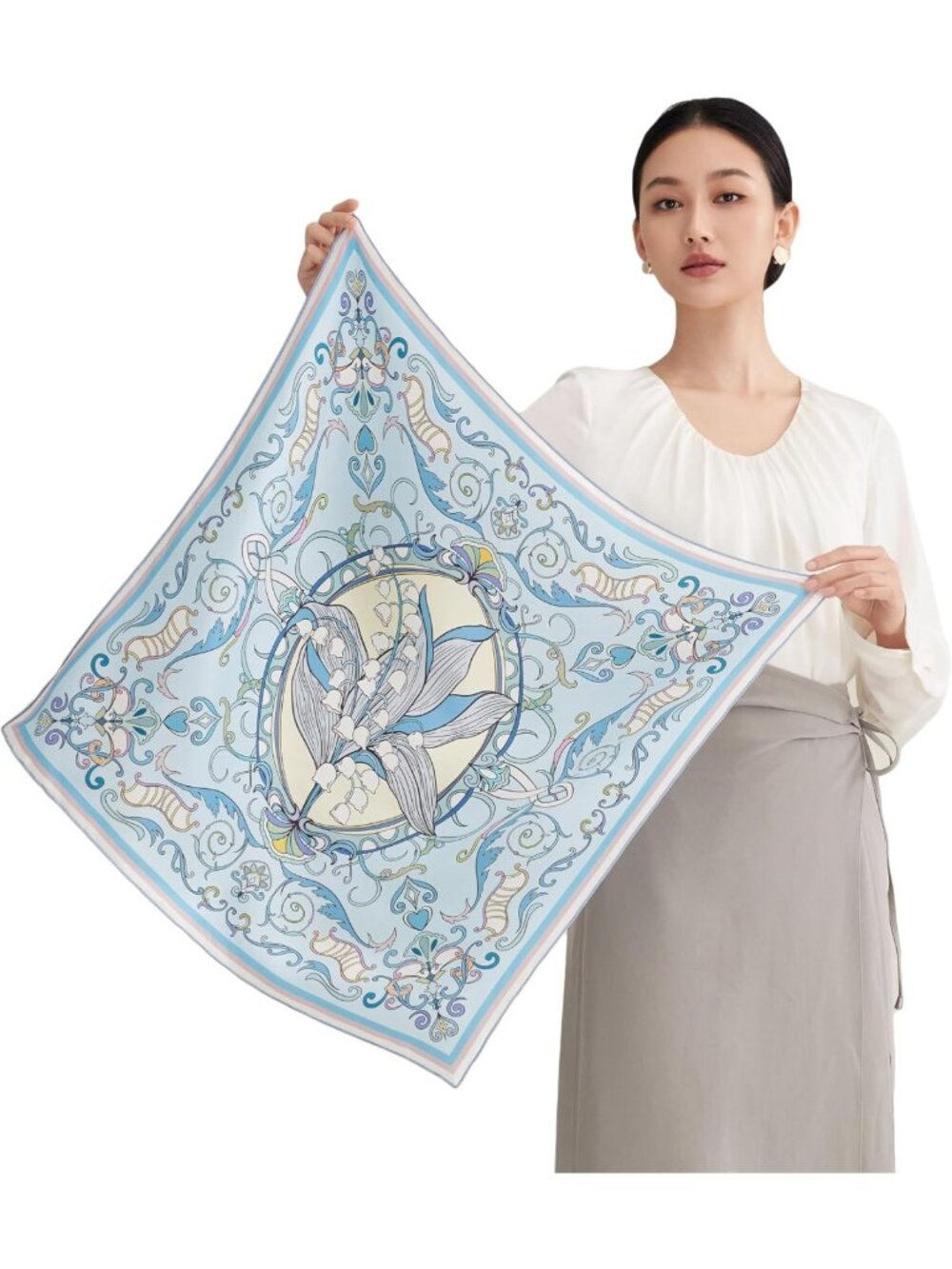 Luxurious 100% Silk Scarves | Petite & Medium Square | Elegant Fashion Accessory